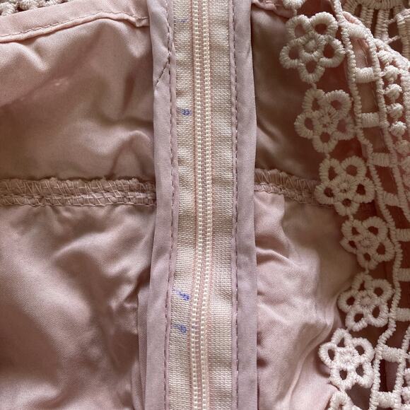 Amy Lynn Crochet Lace Blouse Leyla Women L Powder Pink Coquette‎ Cottagecore - Picture 14 of 16